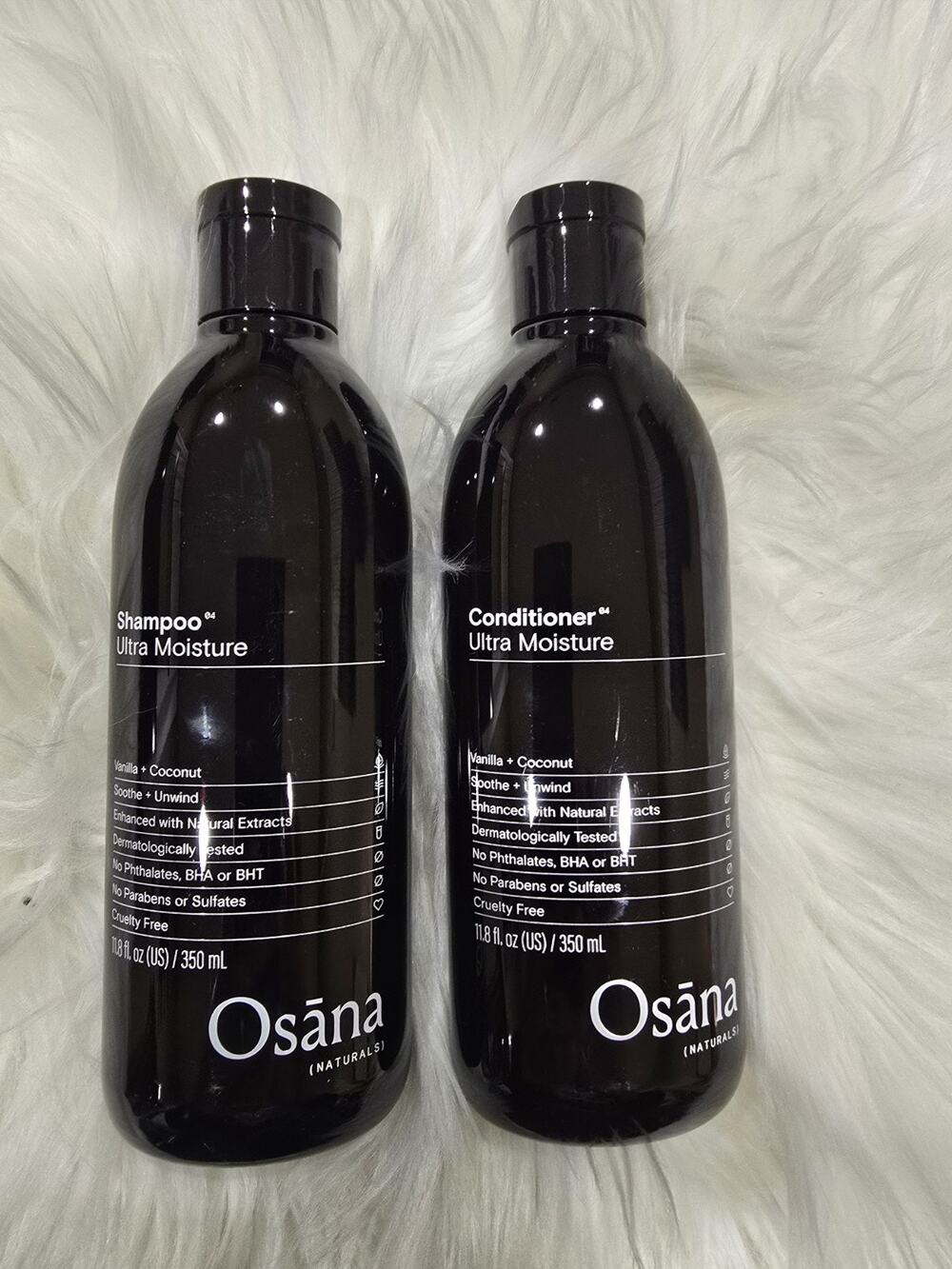 Osana Naturals Ultra Moisture Shampoo Conditioner Set Vanilla Coconut Duo 11.8oz